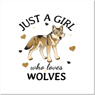 Just a Girl Who Loves wolves Gift Posters and Art